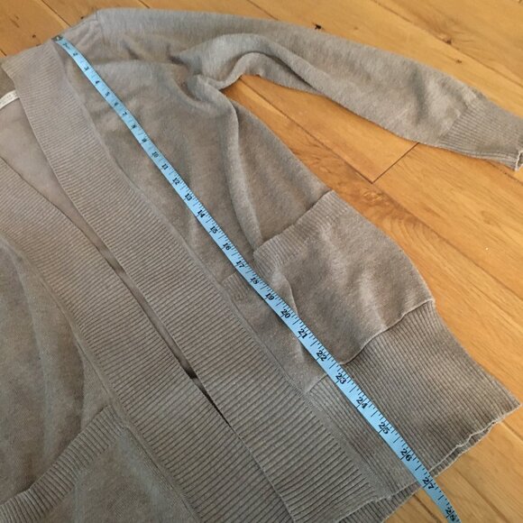 NWOT Active USA Beige Knit Long Sleeve Ribbed Banded Cardigan - Picture 15 of 16